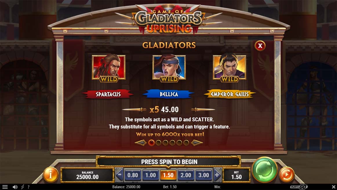 Game of Gladiators Uprising Slot Wild Symbol